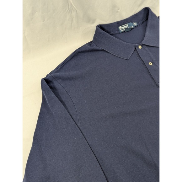 Vintage Polo Ralph Lauren Long Sleeve‎ Polo Shirt Size 4XLT 4XL Tall Blue Collar - Picture 2 of 9